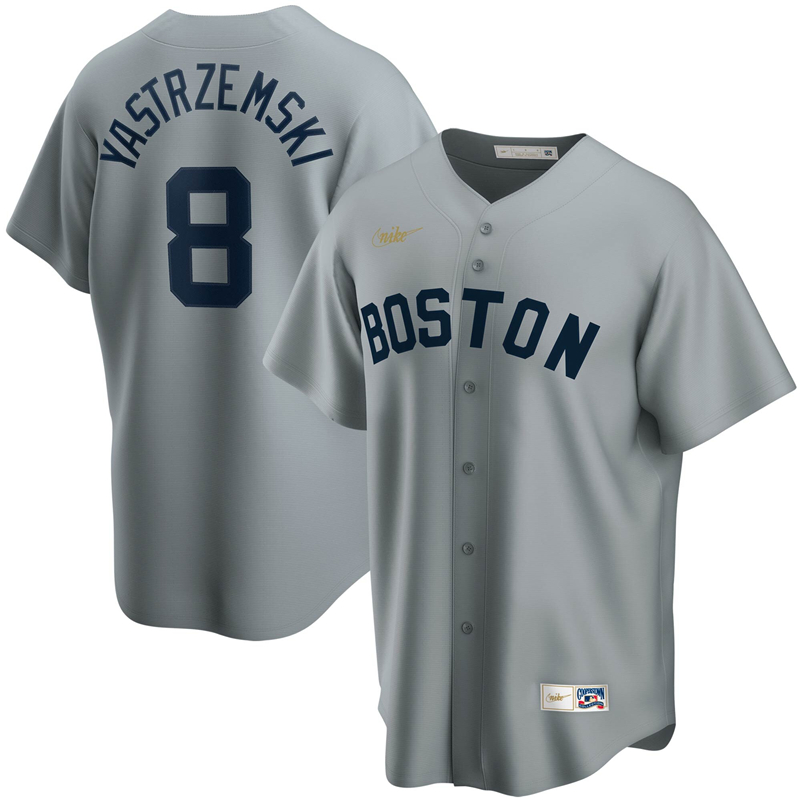 2020 MLB Men Boston Red Sox #8 Carl Yastrzemski Nike Gray Road Cooperstown Collection Player Jersey 1->boston red sox->MLB Jersey